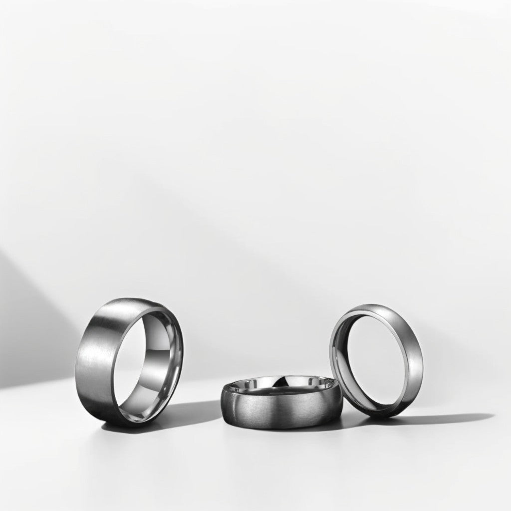 Bague Alliance | Brossé Titane Argenté - Oxior