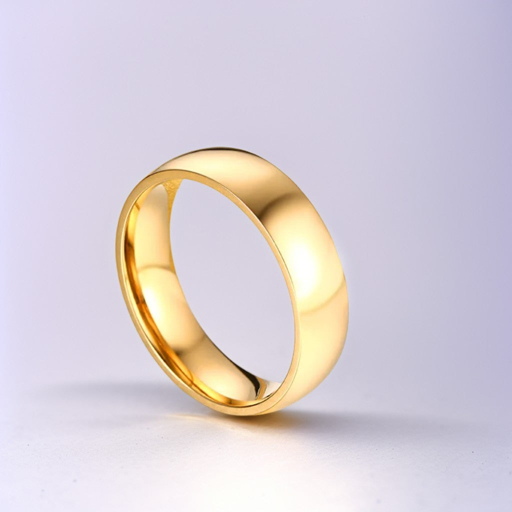 Bague Alliance | Classique Dorée - Acier Inoxidable - Oxior
