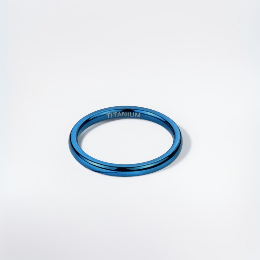 Bague Alliance | Classique Titane Bleu - Oxior