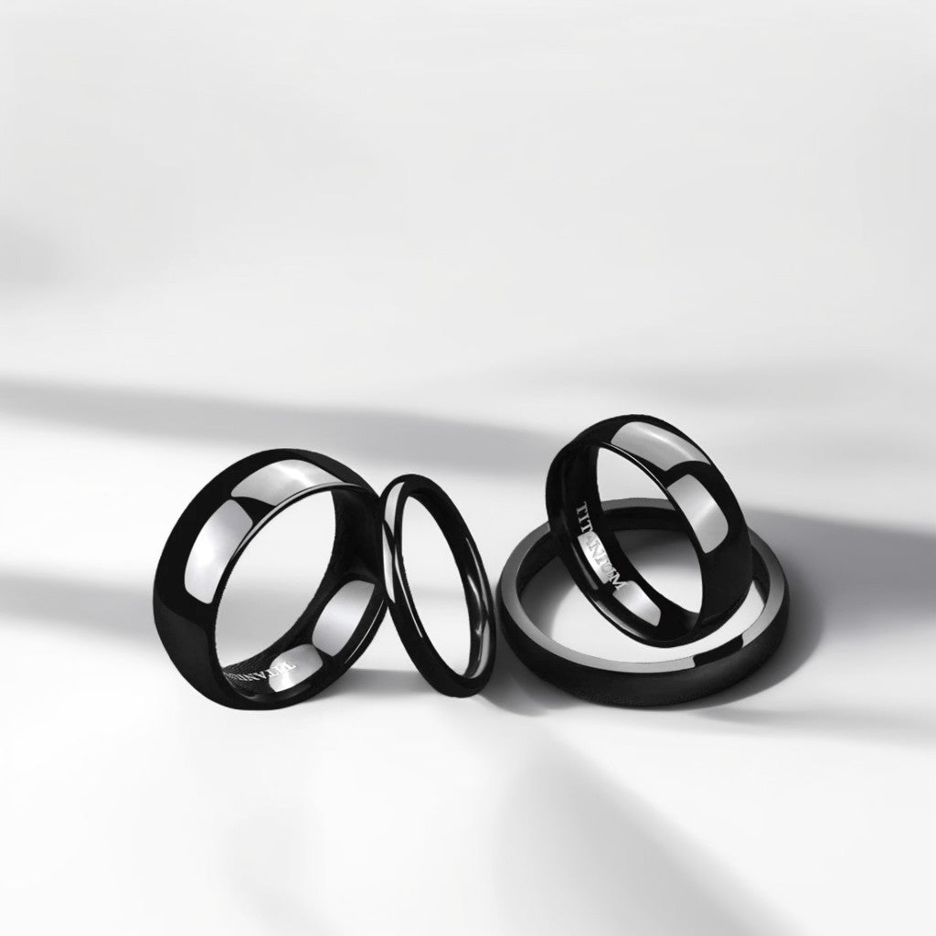 Bague Alliance | Classique Titane Noir - Oxior