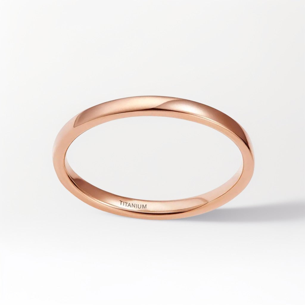 Bague Alliance | Classique Titane Or Rose - Oxior