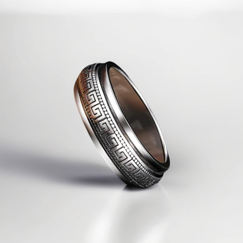 Bague Anti Stress Homme | Modèle Grande Muraille - Argent Sterling 925 - Oxior