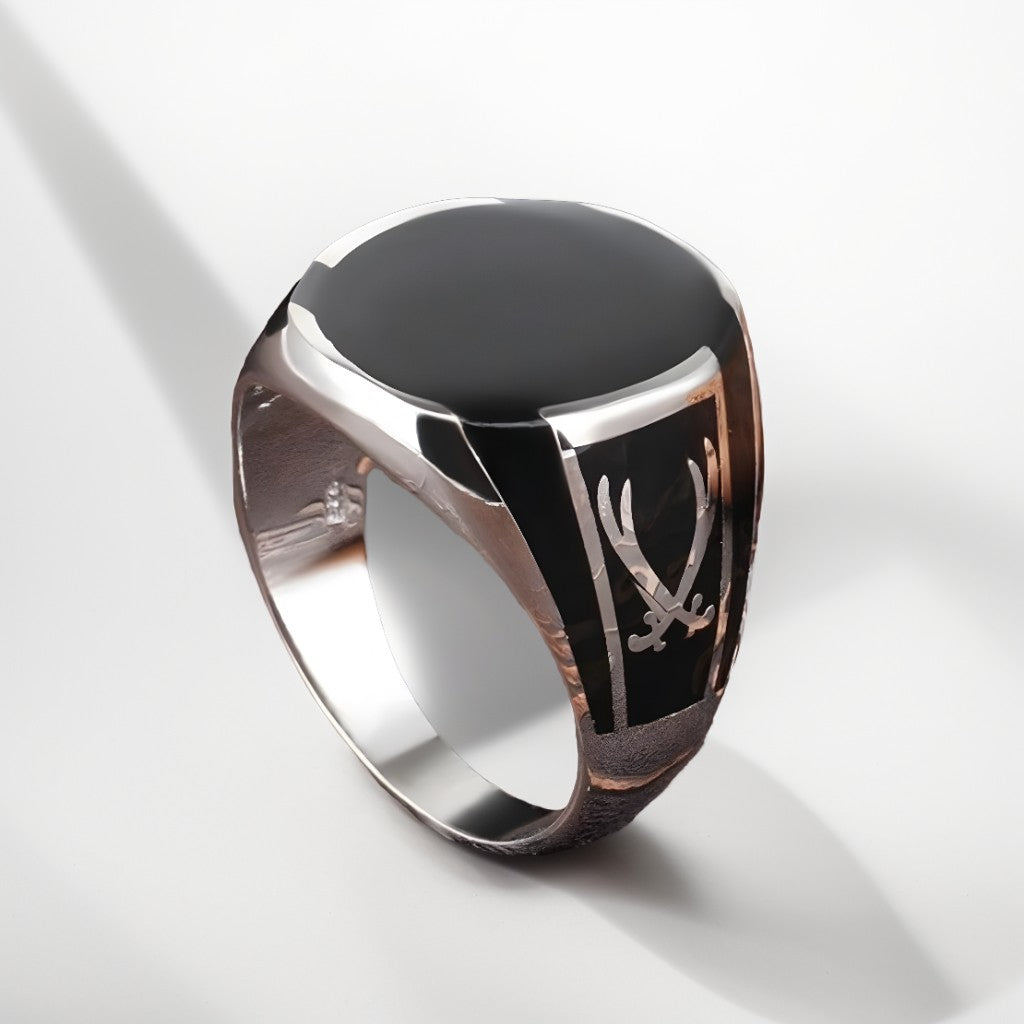 Bague Argent Homme | Modèle Chevalière Double Sabre – Argent 925 - Oxior