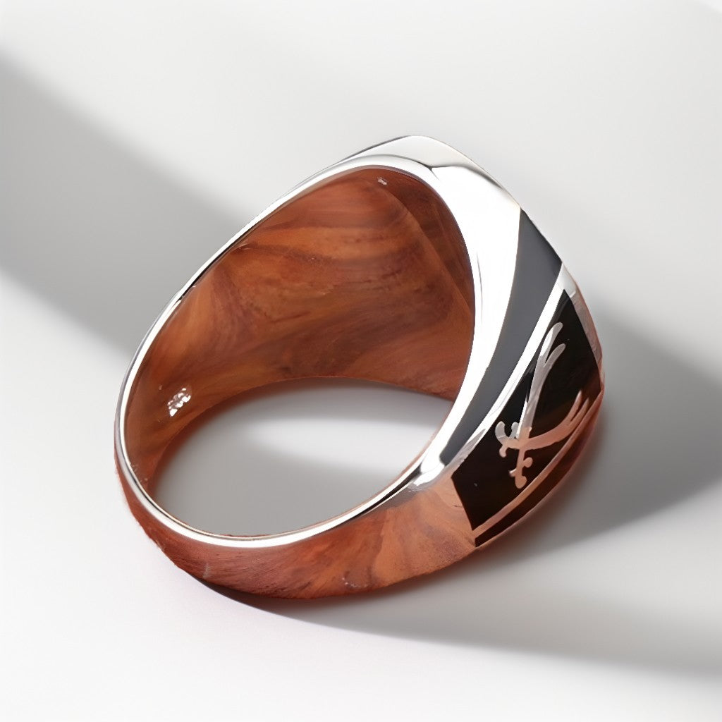 Bague Argent Homme | Modèle Chevalière Double Sabre – Argent 925 - Oxior
