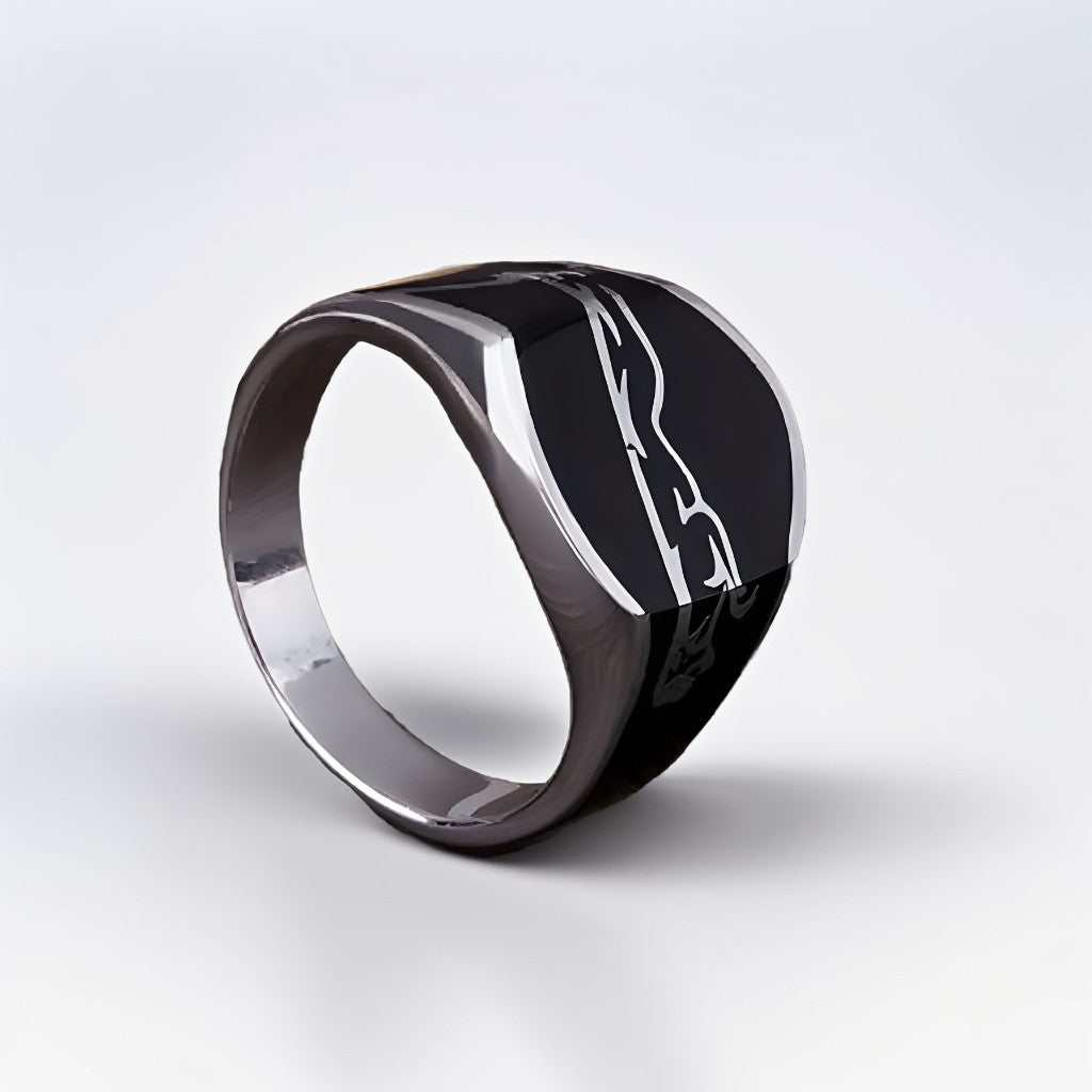 Bague Argent Homme | Modèle Chevalière Léopard – Argent 925 - Oxior