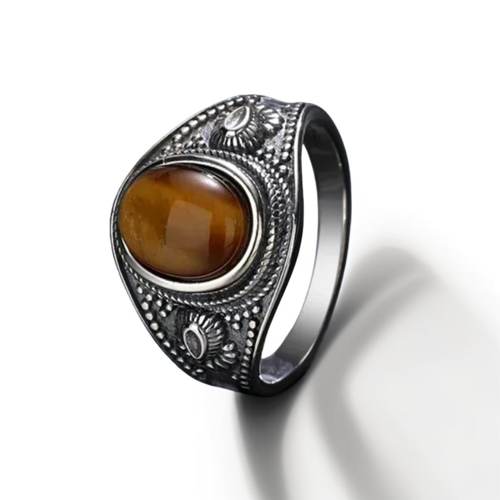 Bague Argent Homme | Modèle Oeil de Tigre Gladiator - Argent Sterling 925 - Oxior