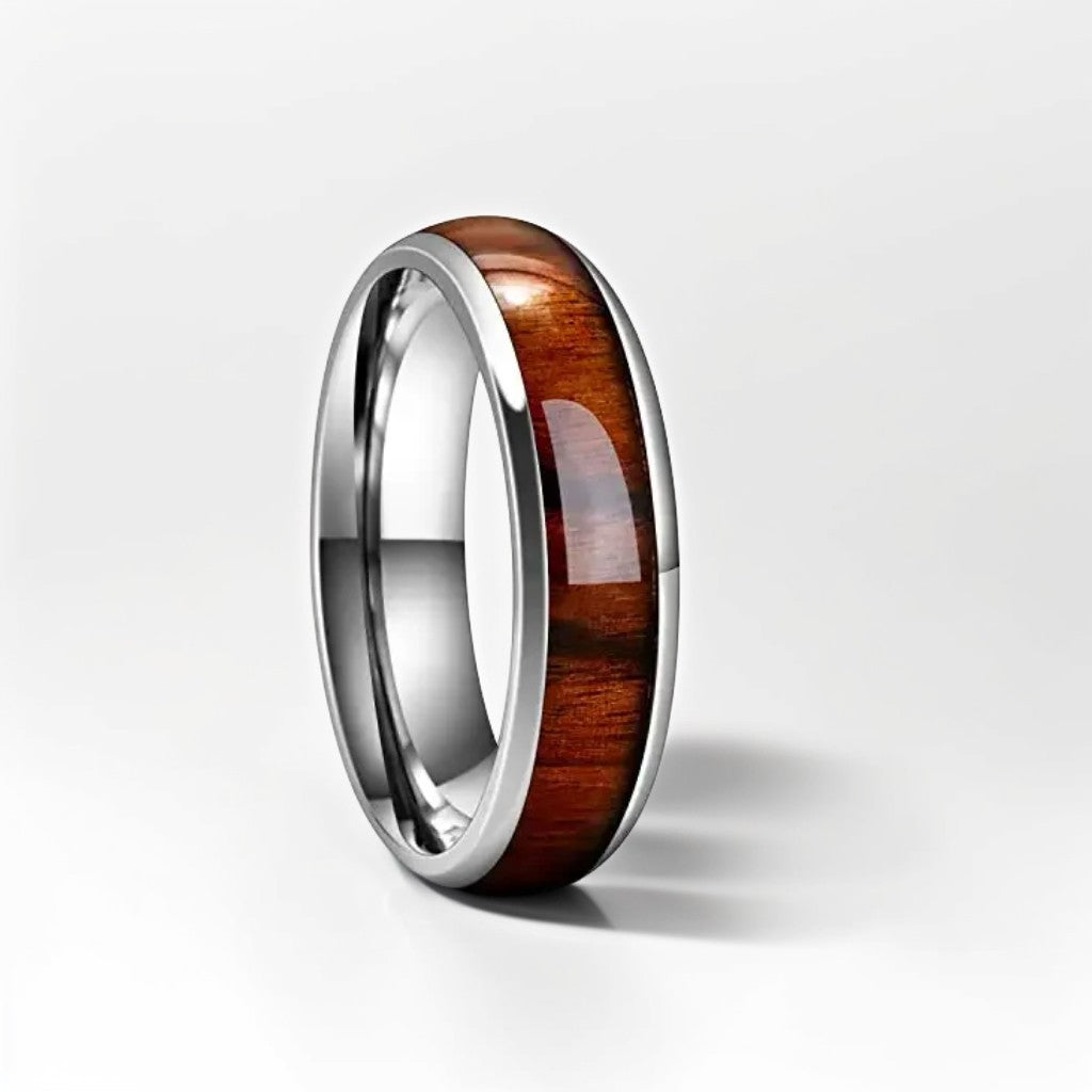 Bague Bois Homme | Modèle Classique - Bois & Acier - Oxior