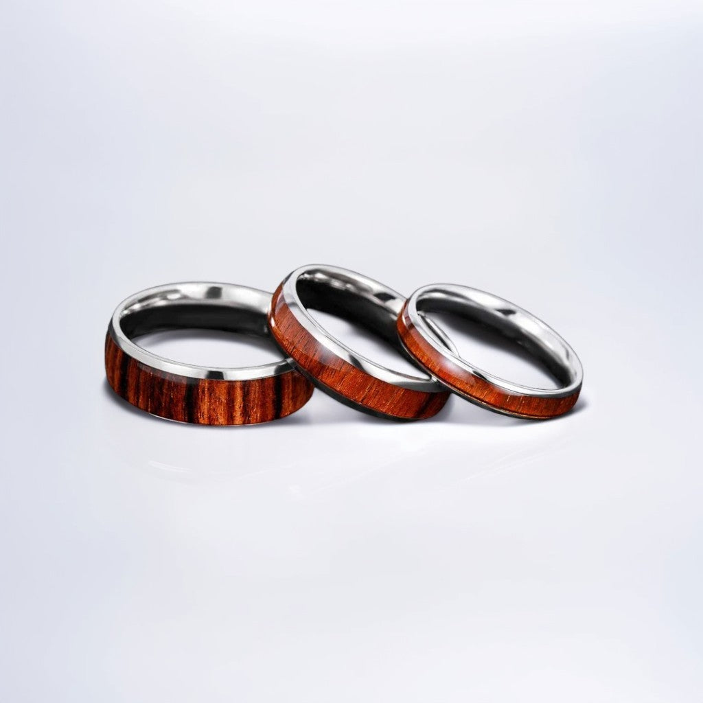 Bague Bois Homme | Modèle Classique - Bois & Acier - Oxior