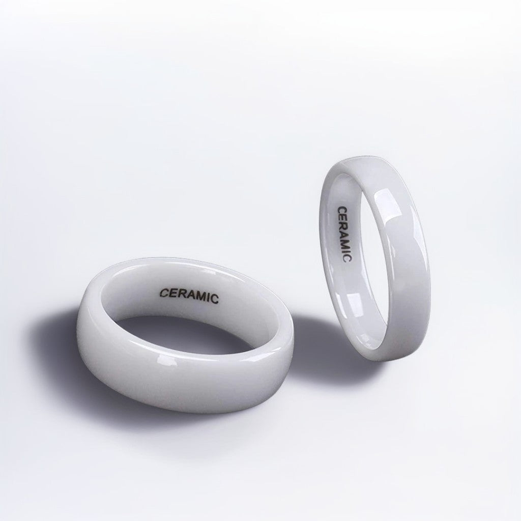 Bague Céramique Homme | Blanc Classique - Oxior