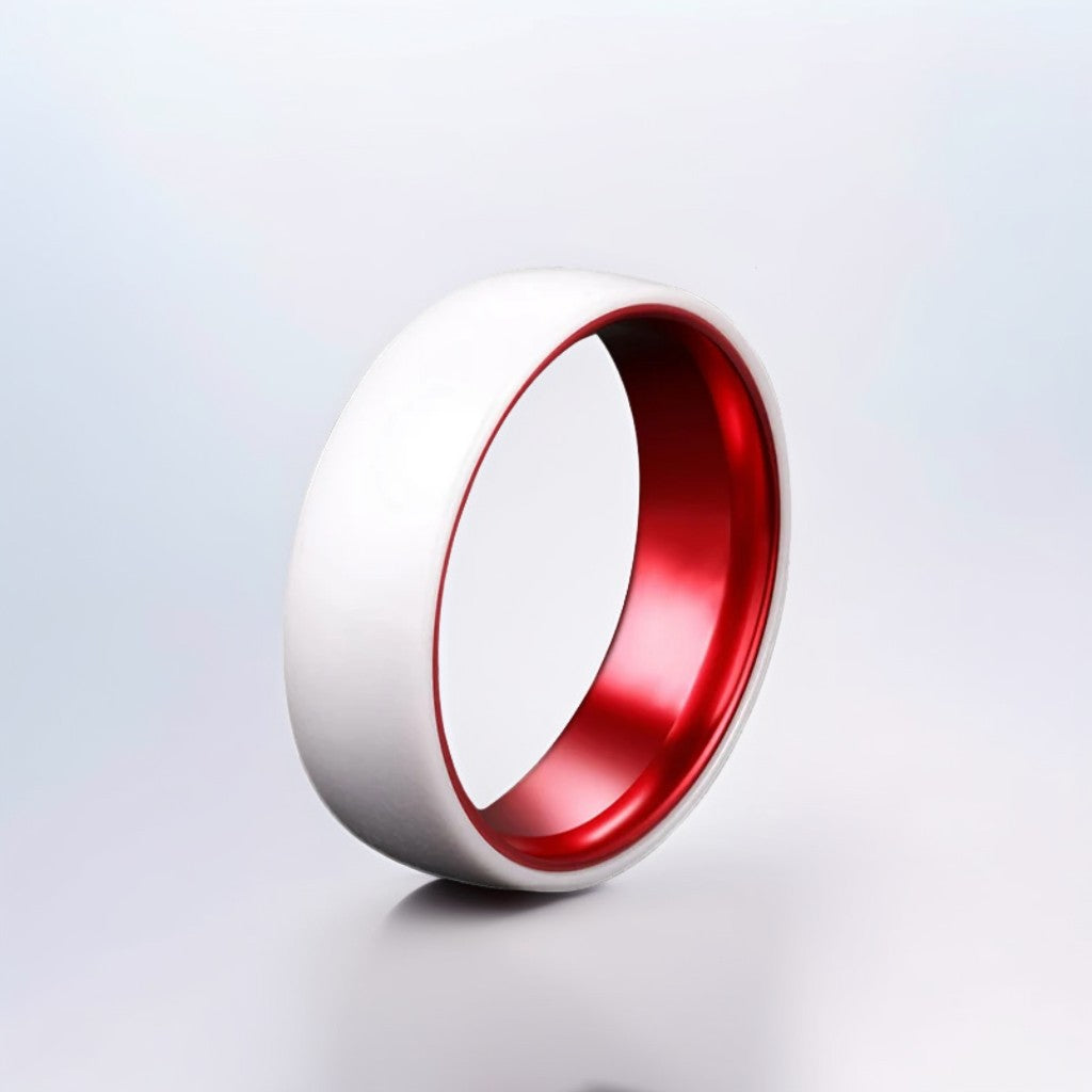 Bague Céramique Homme | Blanc et Coloré - Aluminium & Céramique - Oxior