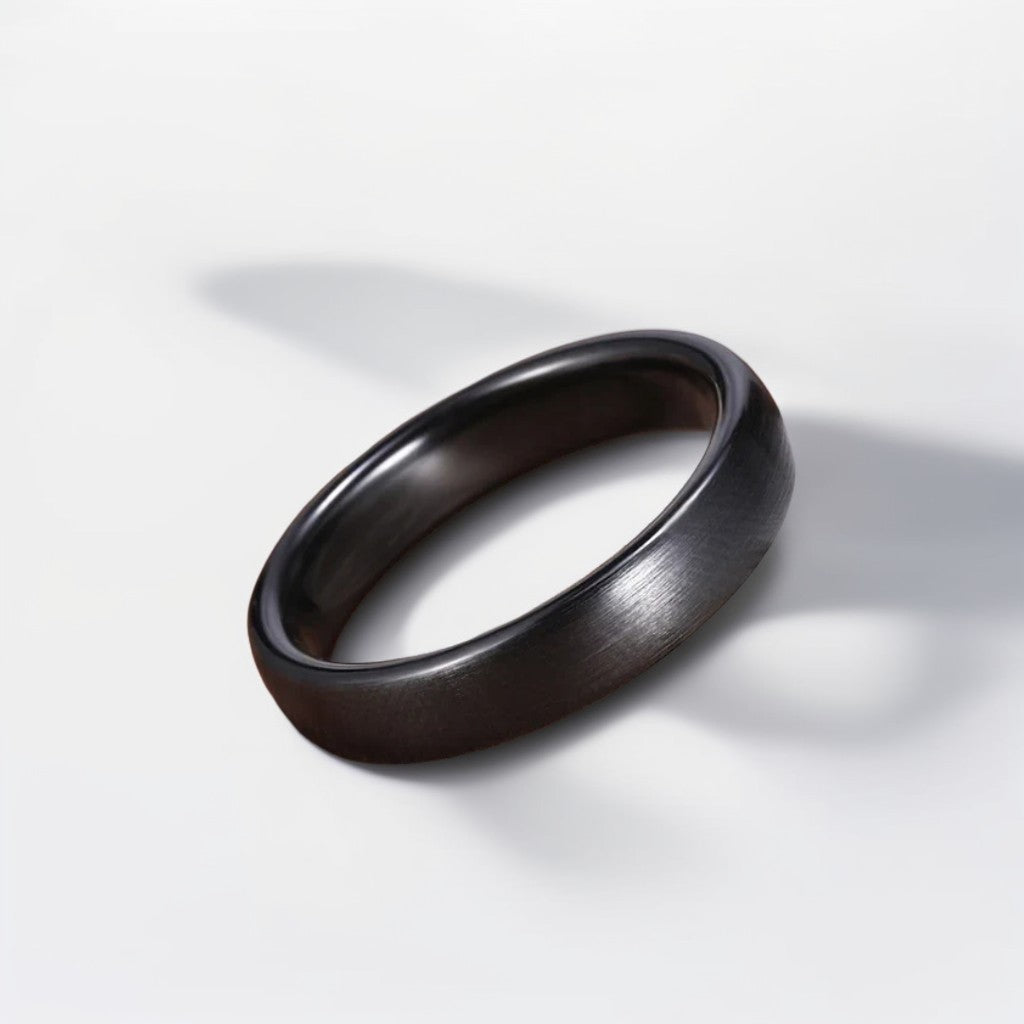 Bague Céramique Homme | Noir Brossé - Oxior