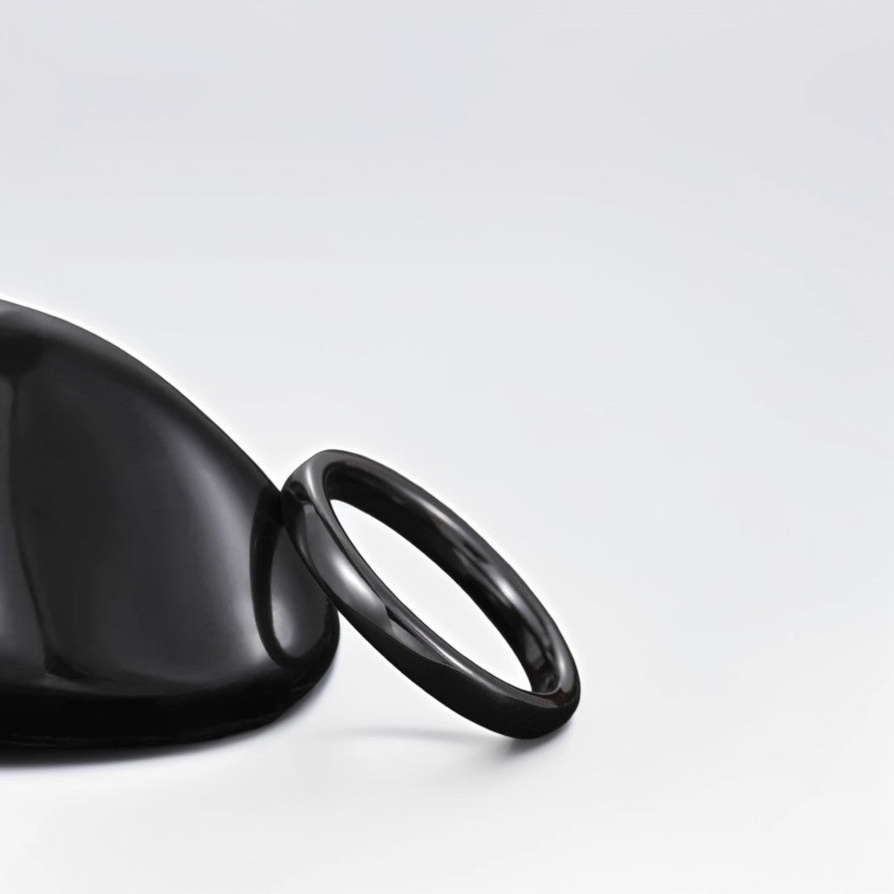 Bague Céramique Homme | Noir Classique - Oxior