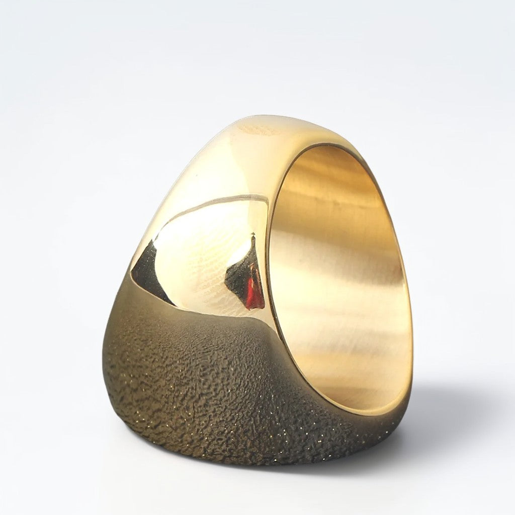 Bague Homme Dorée | Chevalière Occulte Sigil - Acier Inoxydable - Oxior