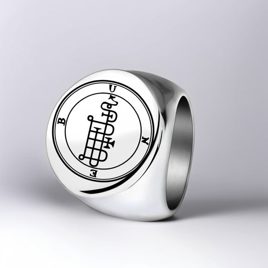 Bague Acier Homme | Chevalière Occulte Sigil - Argenté - Oxior