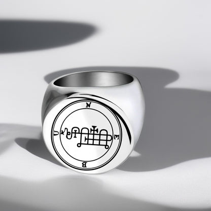 Bague Acier Homme | Chevalière Occulte Sigil - Argenté - Oxior