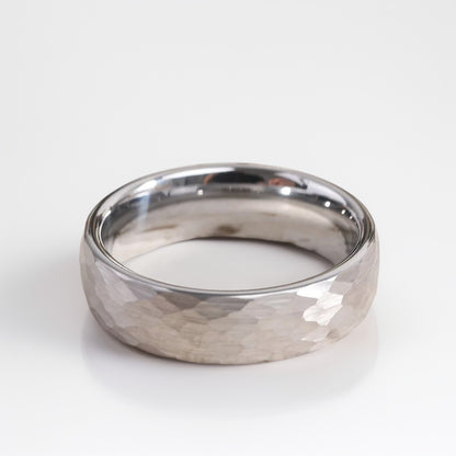 Bague Acier Homme | Modèle Martelé - Acier Inoxydable - Oxior