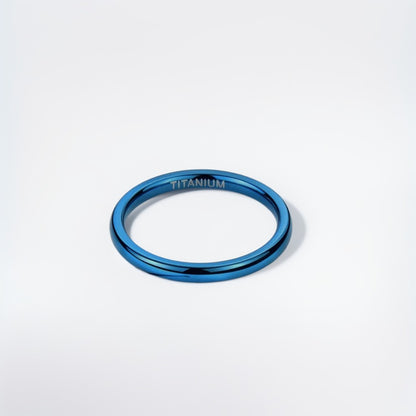 Bague Alliance | Classique Titane Bleu - Oxior