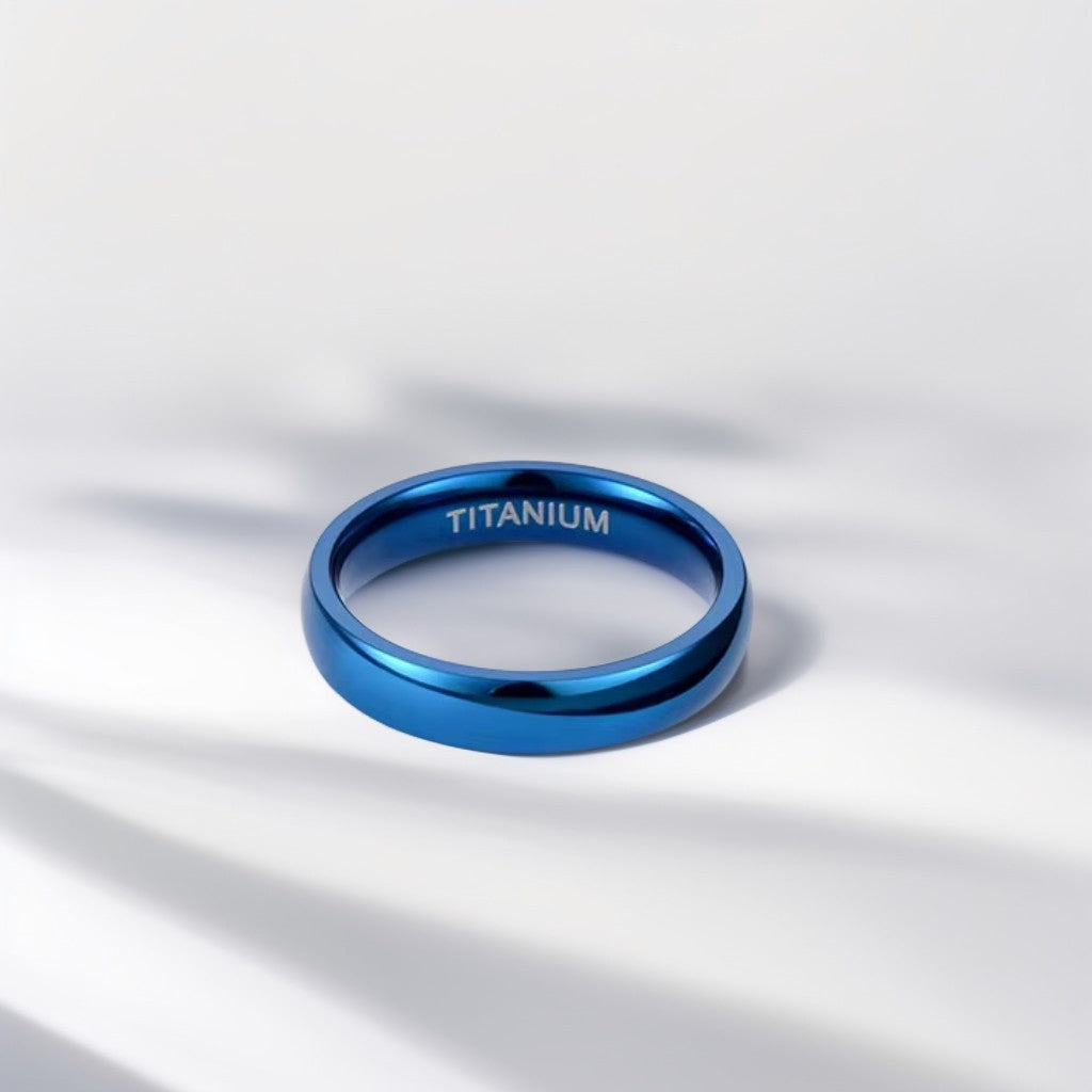 Bague Alliance | Classique Titane Bleu - Oxior