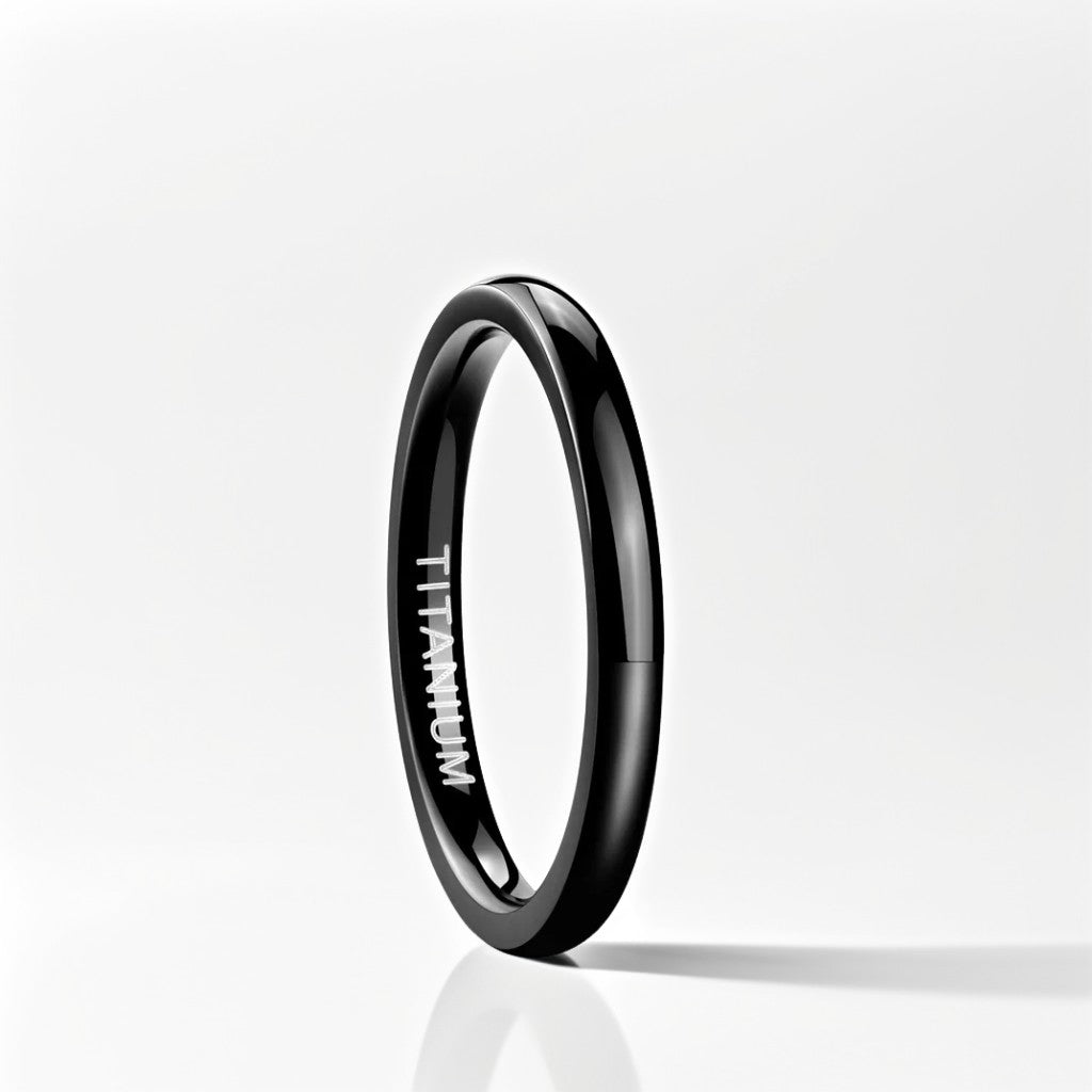 Bague Alliance | Classique Titane Noir - Oxior