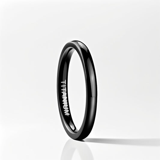 Bague Alliance | Classique Titane Noir - Oxior