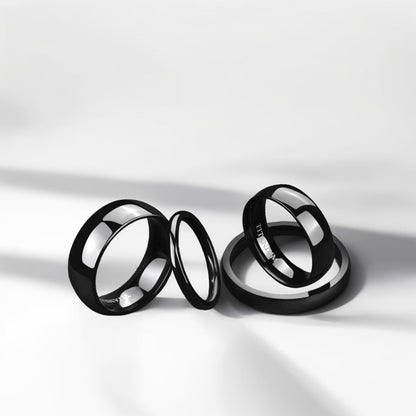 Bague Alliance | Classique Titane Noir - Oxior