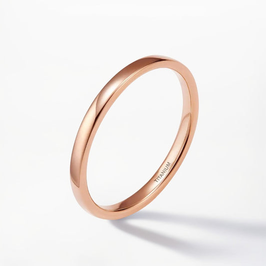 Bague Alliance | Classique Titane Or Rose - Oxior