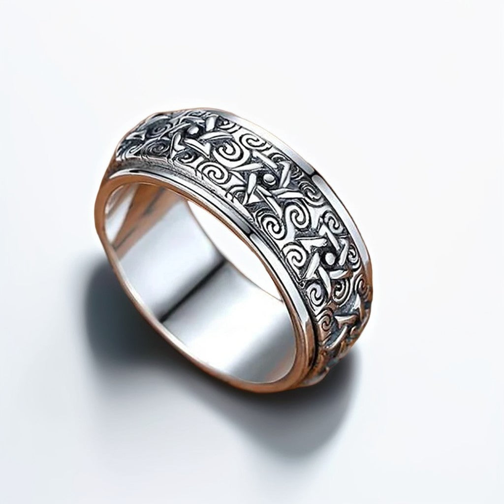 Bague Anti Stress Homme | Modèle Etoile de David - Argent Sterling 925 - Oxior