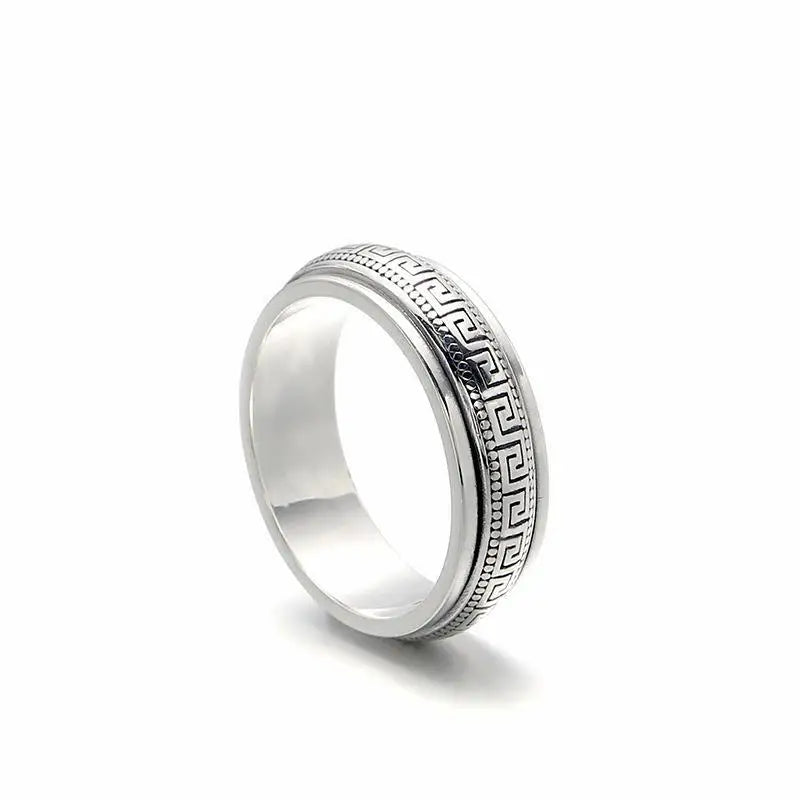 Bague Anti Stress Homme | Modèle Grande Muraille - Argent Sterling 925 - Oxior