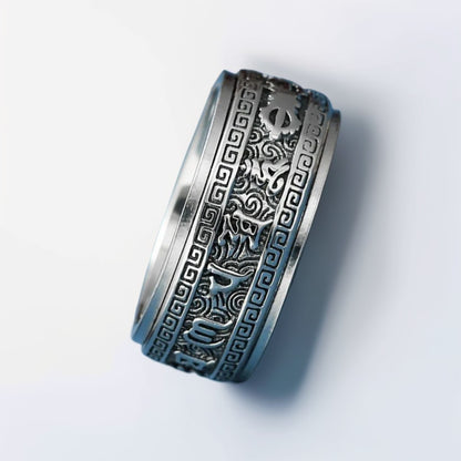 Bague Anti Stress Homme | Modèle Om Mani Padme Hum – Argent Sterling 925 - Oxior