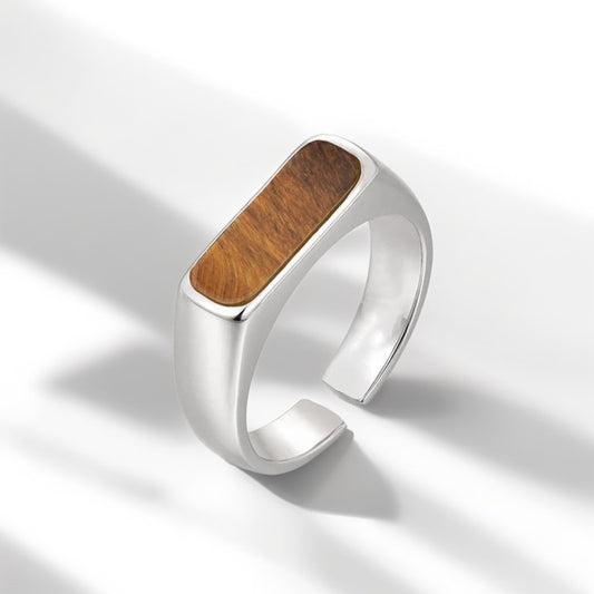 Bague Argent Homme | Modèle Chevalière Fine - Oeil de Tigre - Argent Sterling 925 - Oxior