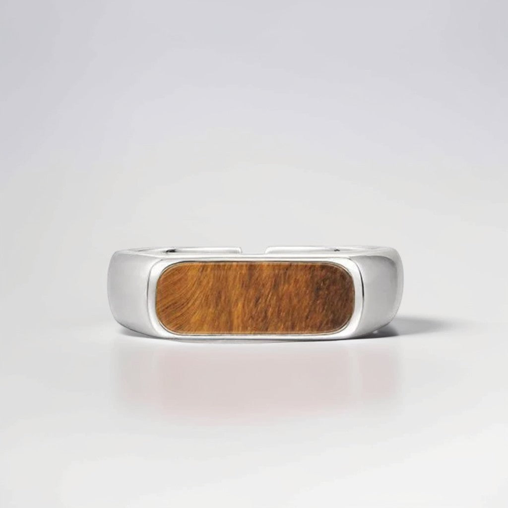 Bague Argent Homme | Modèle Chevalière Fine - Oeil de Tigre - Argent Sterling 925 - Oxior
