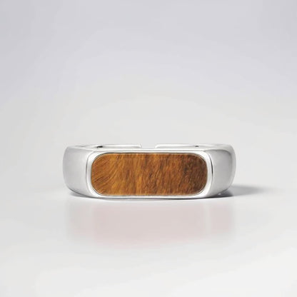 Bague Argent Homme | Modèle Chevalière Fine - Oeil de Tigre - Argent Sterling 925 - Oxior