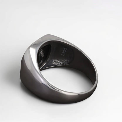 Bague Argent Homme | Modèle Classique – Onyx Noir – Argent 925 - Oxior