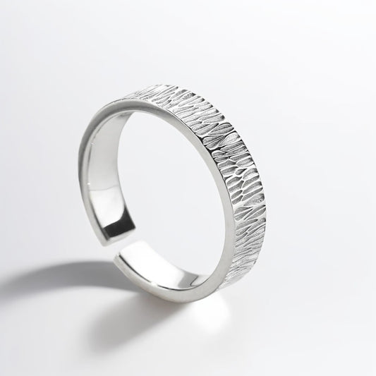 Bague Argent Homme | Modèle Ecorce - Argent Sterling 925 - Oxior