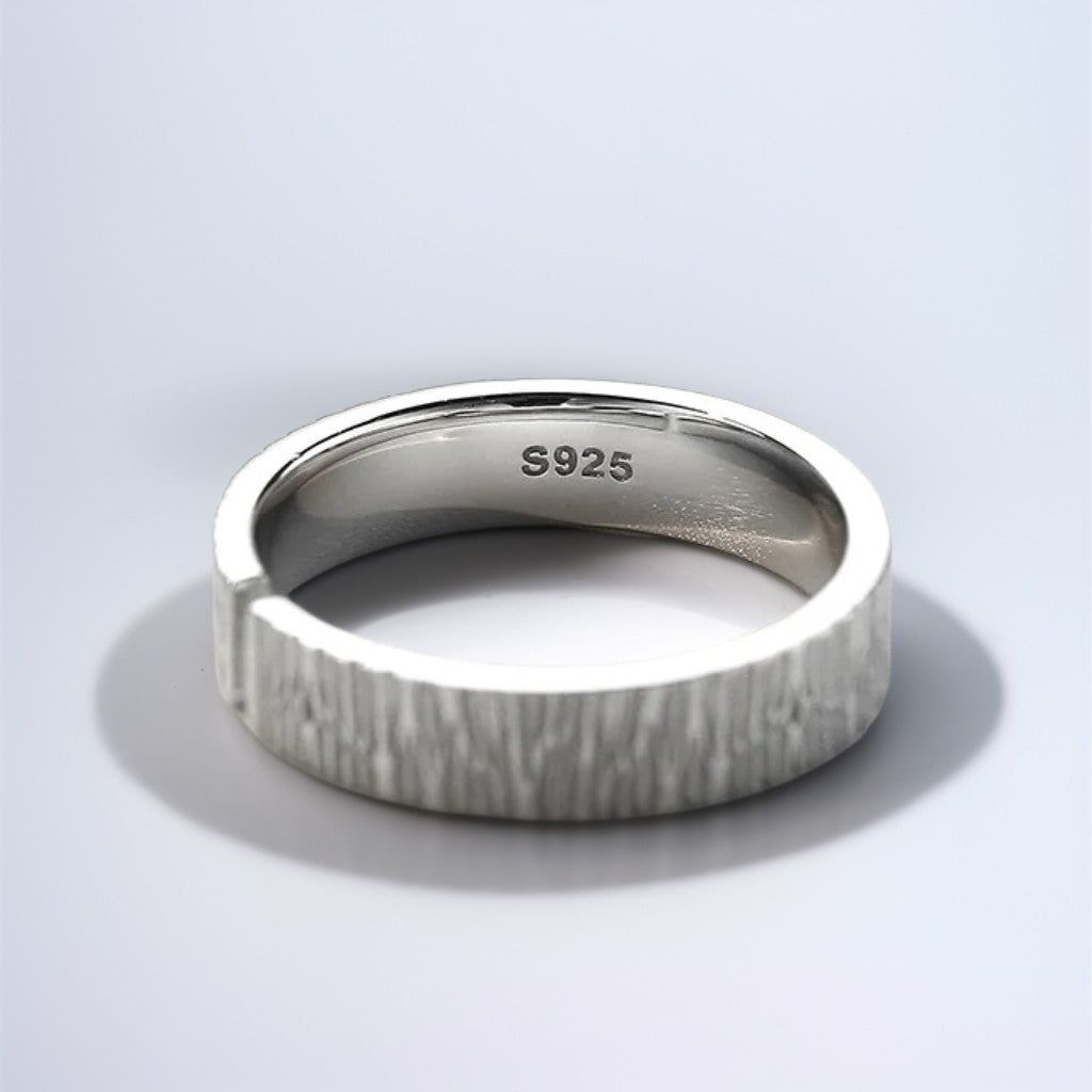 Bague Argent Homme | Modèle Ecorce - Argent Sterling 925 - Oxior