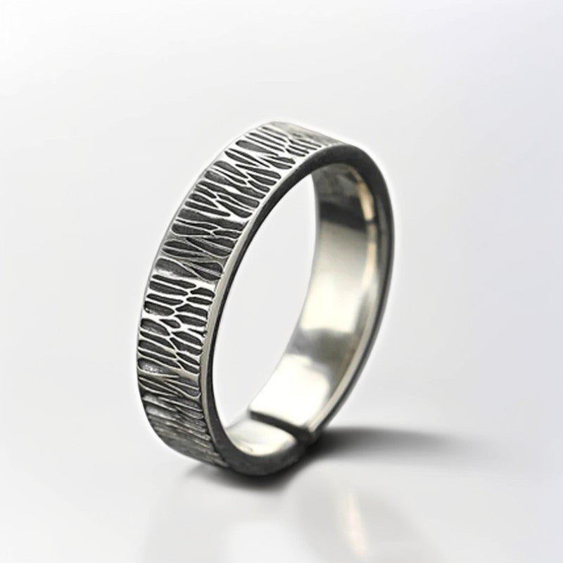 Bague Argent Homme | Modèle Ecorce - Argent Sterling 925 - Oxior