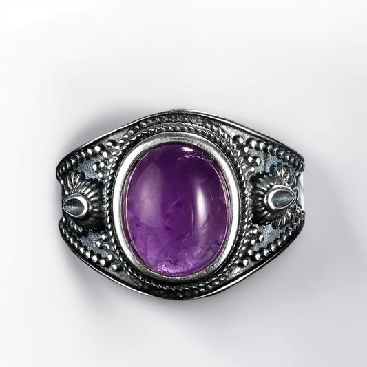 Bague Argent Homme | Modèle Gladiator - Améthyste - Argent Sterling 925 - Oxior
