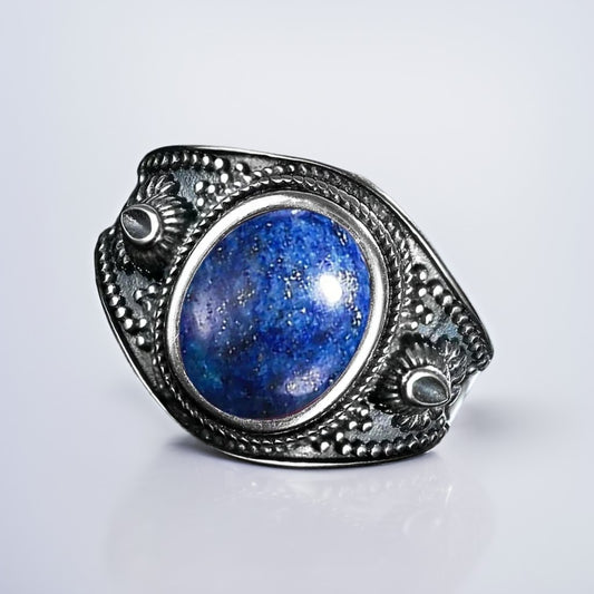 Bague Argent Homme | Modèle Gladiator - Lapis-Lazuli - Argent Sterling 925 - Oxior