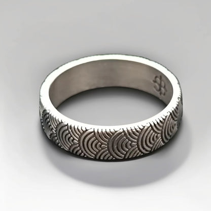 Bague Argent Homme | Modèle Seigaiha – Argent Sterling 925 - Oxior