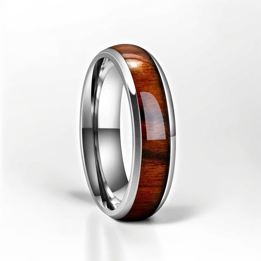 Bague Bois Homme | Modèle Classique - Bois & Acier - Oxior
