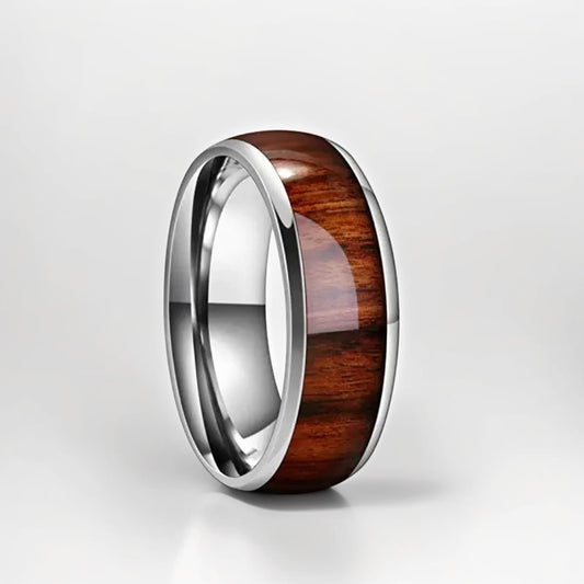 Bague Bois Homme | Modèle Classique - Bois & Acier - Oxior