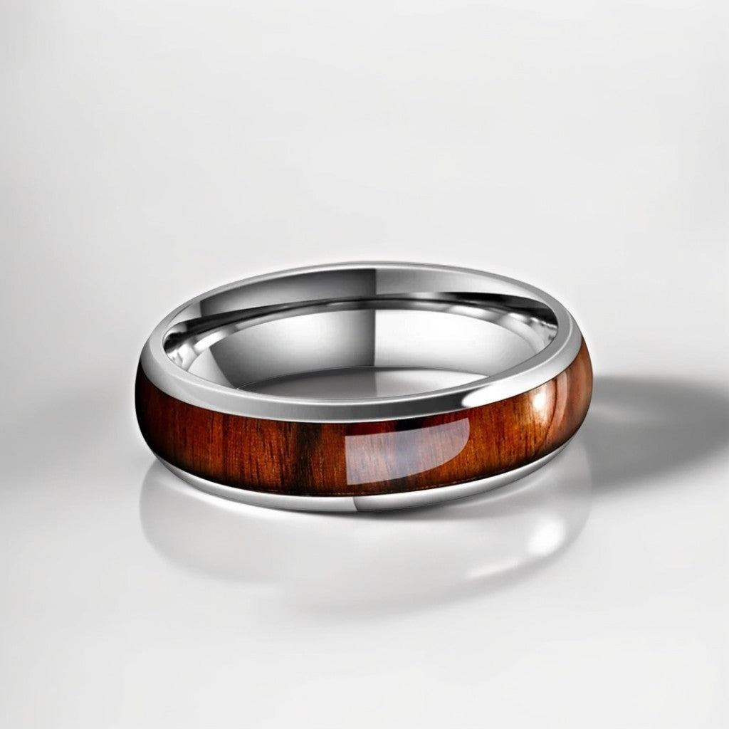 Bague Bois Homme | Modèle Classique - Bois & Acier - Oxior