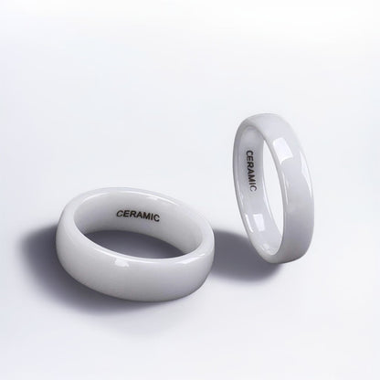 Bague Céramique Homme | Blanc Classique - Oxior