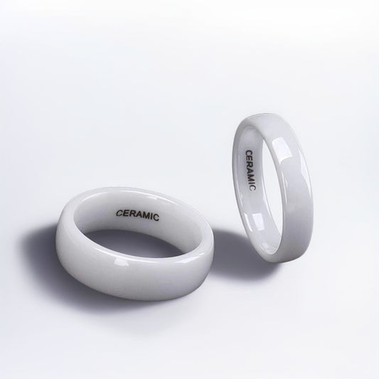 Bague Céramique Homme | Blanc Classique - Oxior