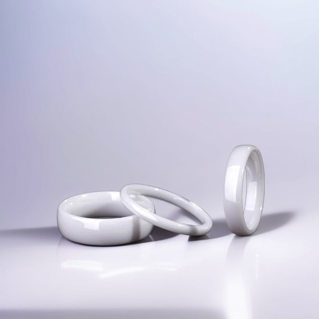 Bague Céramique Homme | Blanc Classique - Oxior