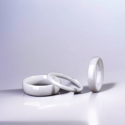 Bague Céramique Homme | Blanc Classique - Oxior