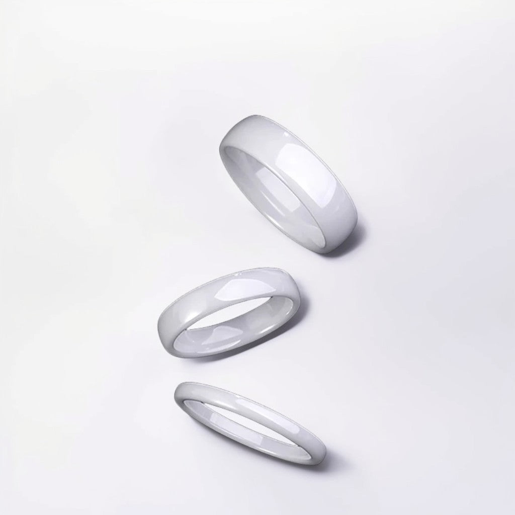 Bague Céramique Homme | Blanc Classique - Oxior