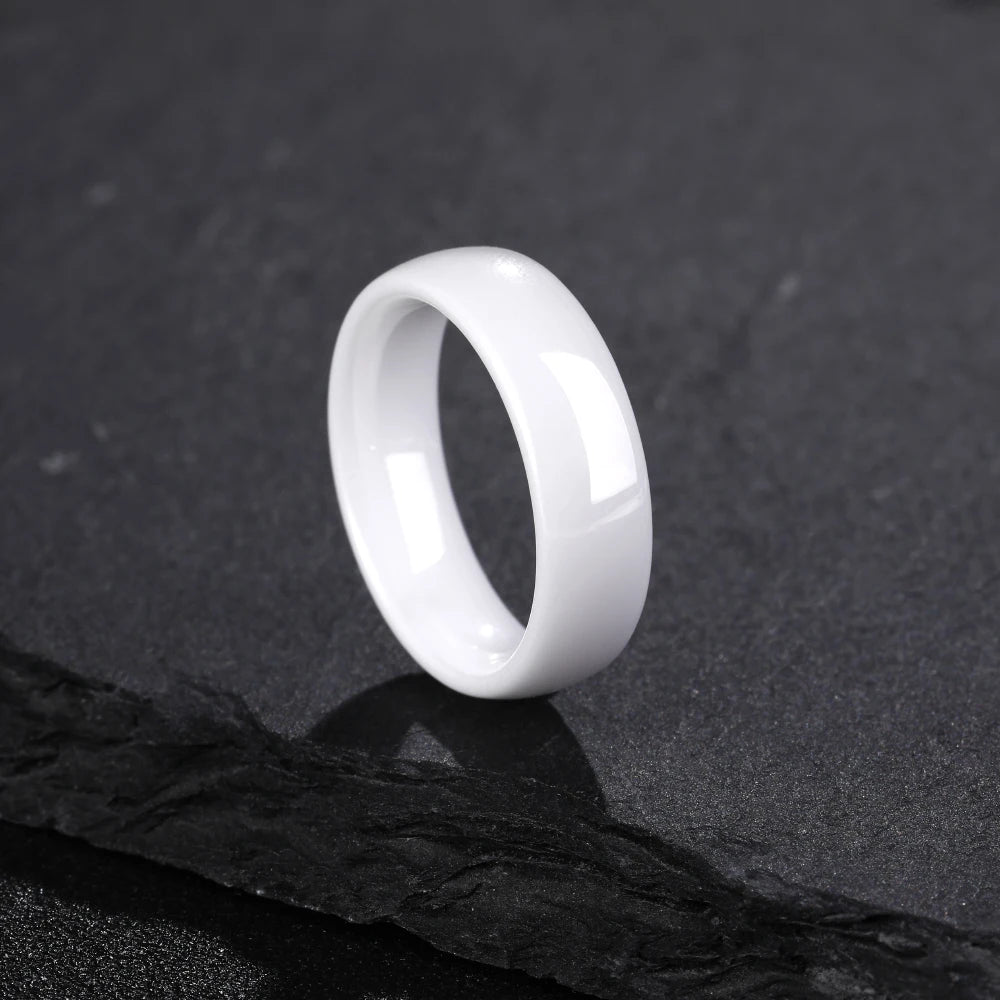 Bague Céramique Homme | Blanc Classique - Oxior