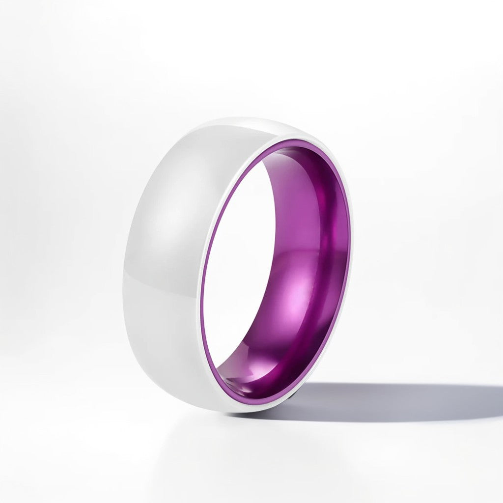 Bague Céramique Homme | Blanc et Coloré - Aluminium & Céramique - Oxior