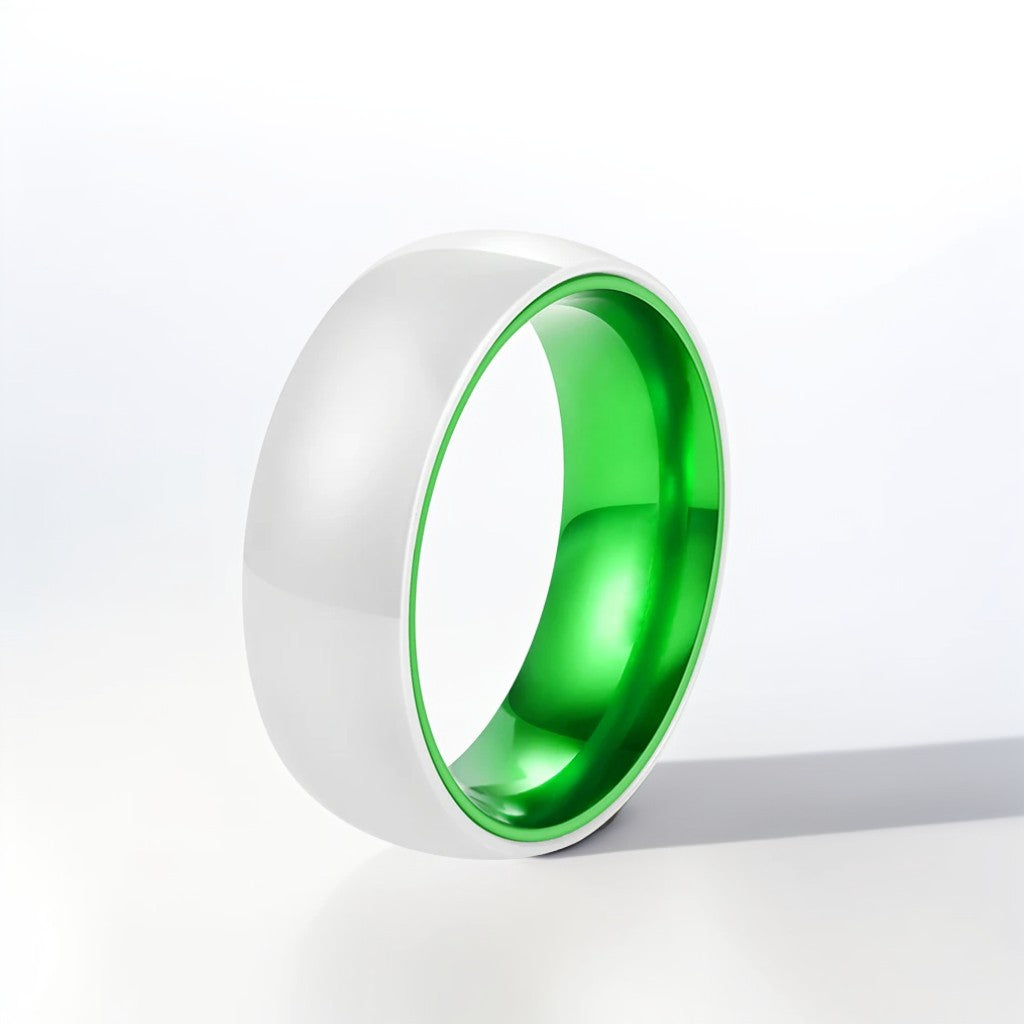 Bague Céramique Homme | Blanc et Coloré - Aluminium & Céramique - Oxior